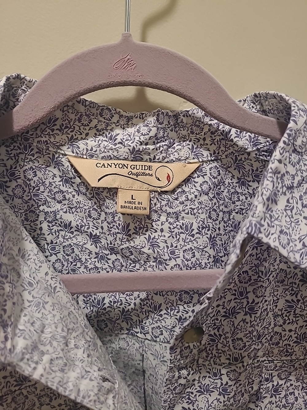 Canyon Guide Outfitters Women L Gray Floral Cotton Stretch Sleeveless Shirt NWT - Picture 3 of 14
